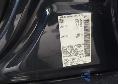 2016 Nissan Altima 2.5 S from USA, damaged, VIN 1N4AL3AP9GC273977